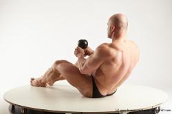 Swimsuit Gymnastic poses Man White Standing poses - ALL Muscular Bald Standing poses - simple Standard Photoshoot Academic